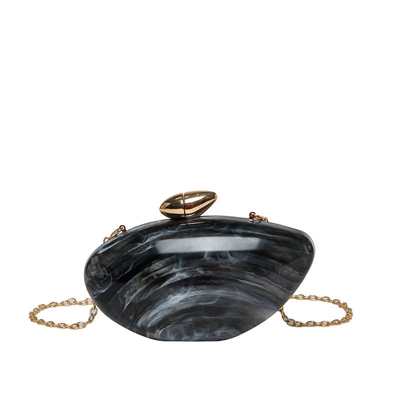 Oval Shell Goose Egg Acrylic Fashion Evening Bag Chain Shoulder Women&