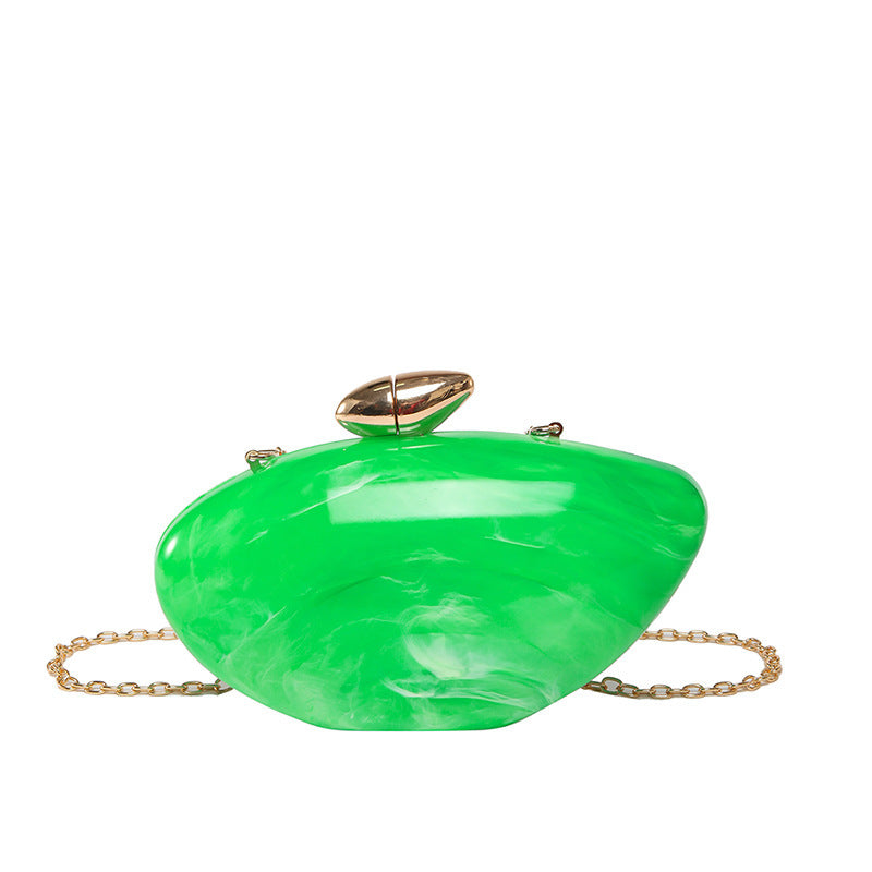 Oval Shell Goose Egg Acrylic Fashion Evening Bag Chain Shoulder Women&
