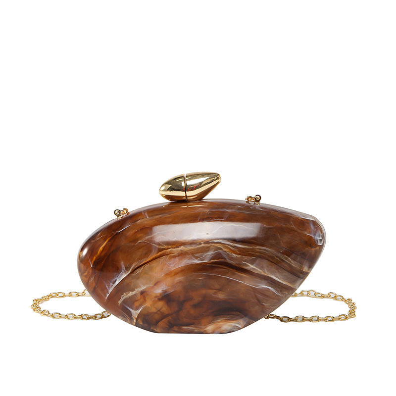 Oval Shell Goose Egg Acrylic Fashion Evening Bag Chain Shoulder Women&
