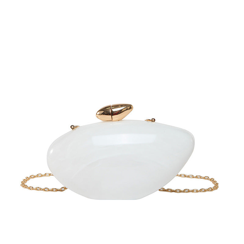 Oval Shell Goose Egg Acrylic Fashion Evening Bag Chain Shoulder Women&