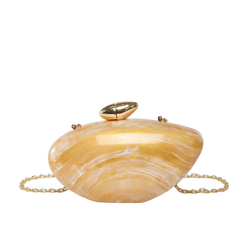 Oval Shell Goose Egg Acrylic Fashion Evening Bag Chain Shoulder Women&
