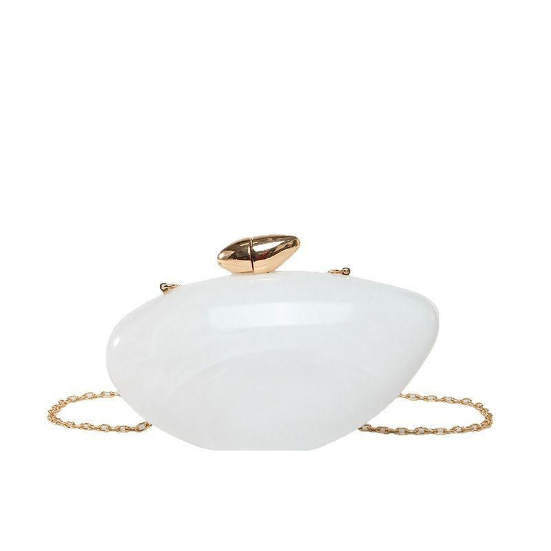 Oval Shell Goose Egg Acrylic Fashion Evening Bag Chain Shoulder Women&